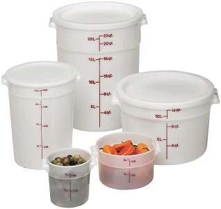 Cambro RFS4148 Poly Round Food Storage Container 4 qt. - Natural White - Image 2