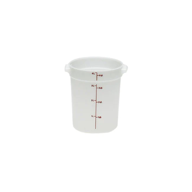 Cambro RFS4148 Poly Round Food Storage Container 4 qt. - Natural White - Image 3