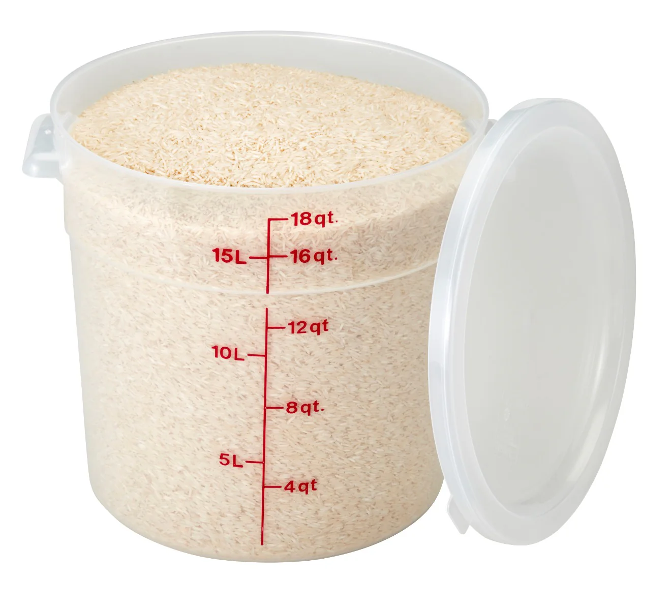 Cambro RFS4148 Poly Round Food Storage Container 4 qt. - Natural White - Image 4