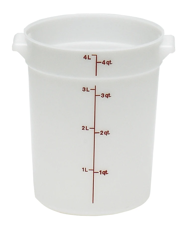 Cambro RFS4148 Poly Round Food Storage Container 4 qt. - Natural White - Image 7