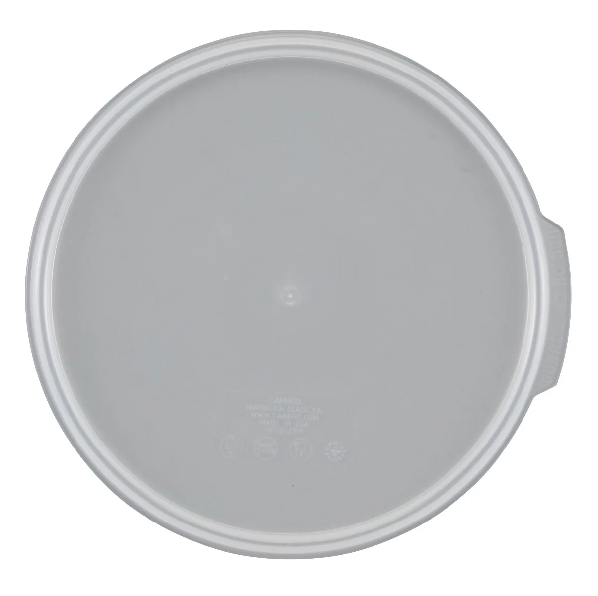 Cambro RFS6SCPP190 Camwear Round Food Storage Container Seal Cover - fits 6 & 8 qt. - Translucent