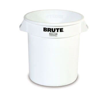 Rubbermaid FG261000WHT Vented BRUTE Round Container 10 Gal. - White - Image 2