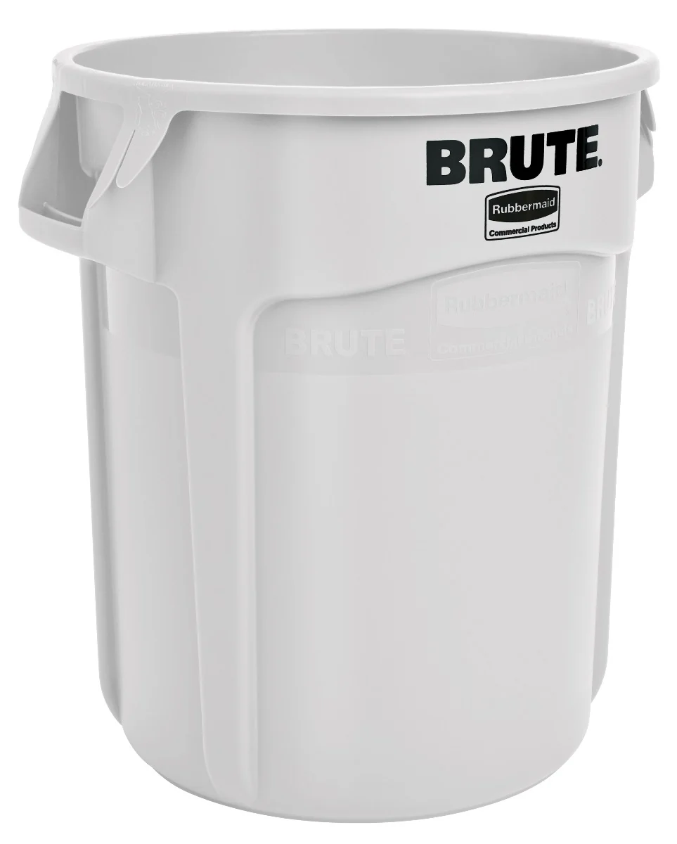 Rubbermaid FG261000WHT Vented BRUTE Round Container 10 Gal. - White - Image 3
