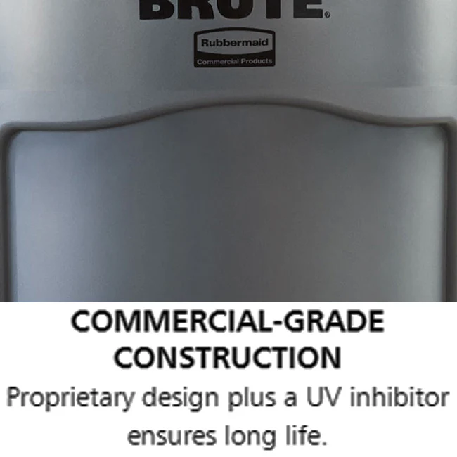Rubbermaid FG262000GRAY Vented BRUTE Round Container 20 Gal. - Gray - Image 13