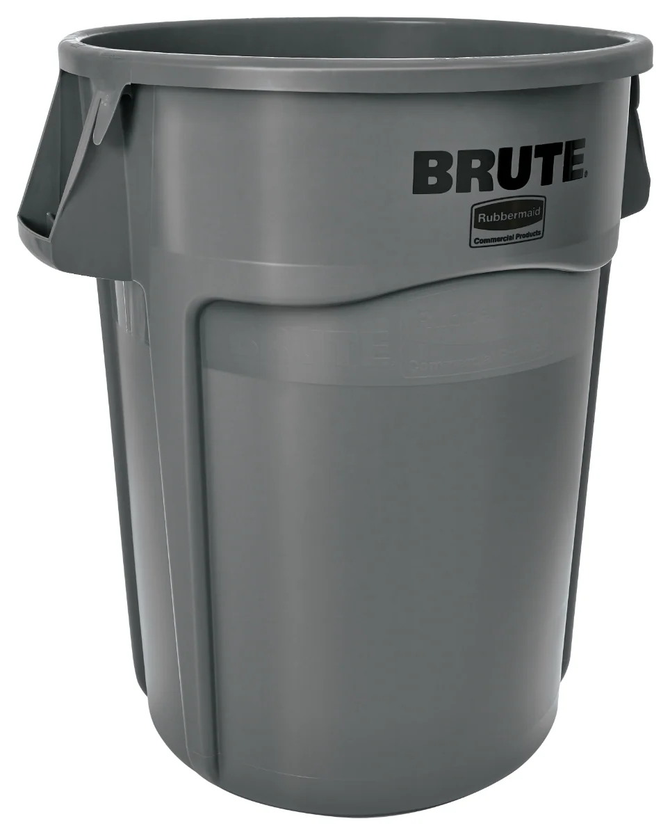 Rubbermaid FG264360GRAY Vented BRUTE Round Container 44 Gal. - Gray