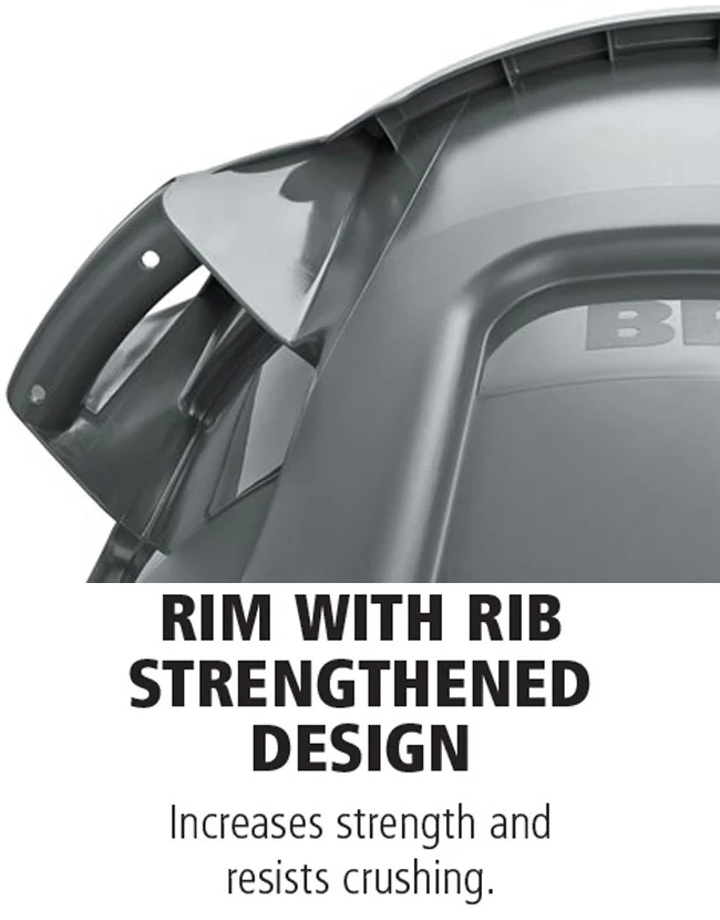 Rubbermaid FG264360GRAY Vented BRUTE Round Container 44 Gal. - Gray - Image 10
