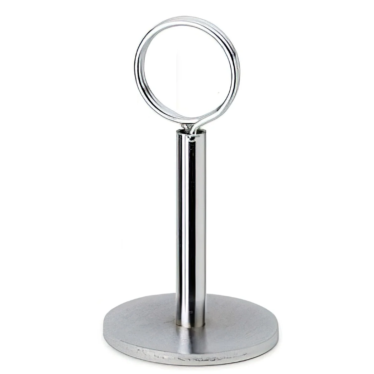 Royal Industries ROY MH 4 Stainless Steel Ring Style Menu / Number / Card Holder 4" H