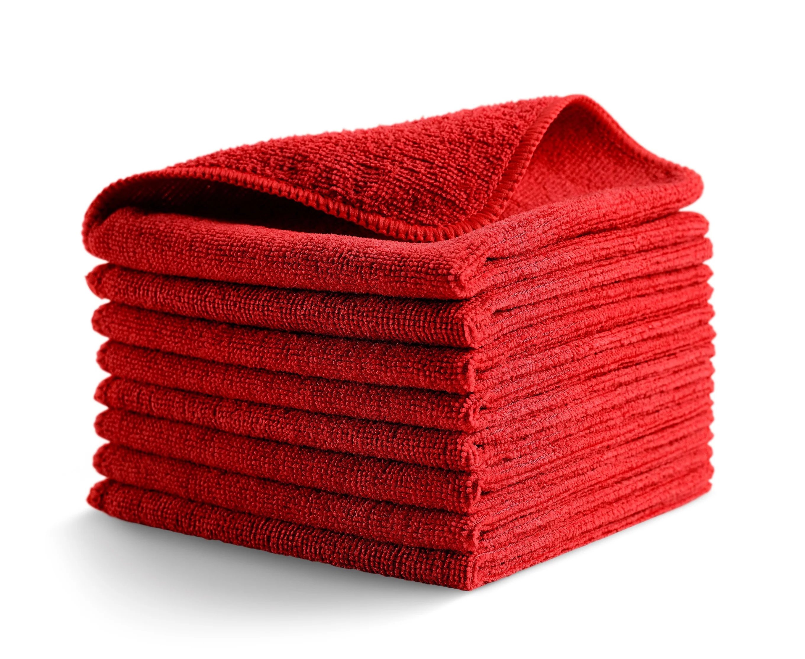 Rubbermaid 1820577 HYGEN r-40 Recycled Commercial Light Duty Microfiber Cloth 12" x 12" - Red - Image 3