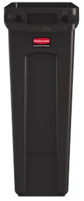 Rubbermaid 1956187 Vented Slim Jim Rectangular Waste Container / Trash Can 23 Gal. - Brown - Image 2