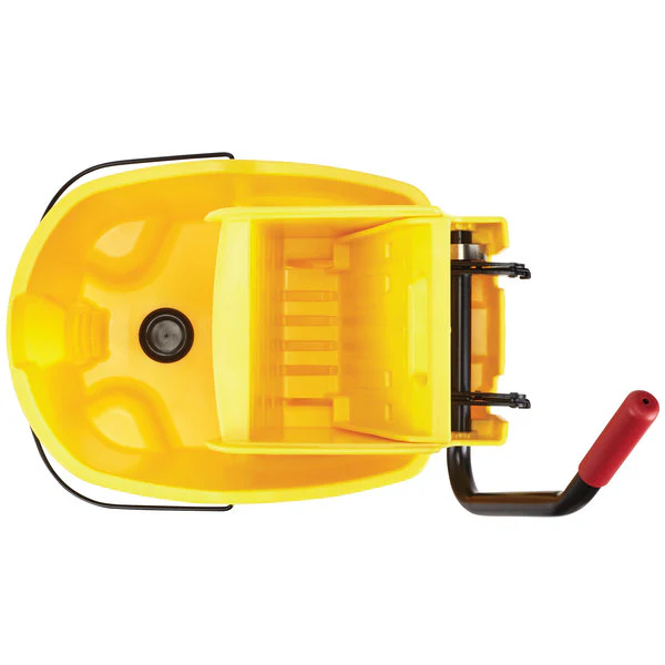 Rubbermaid 2031764 WaveBrake Mop Bucket Combo with Casters 35 qt. - Yellow - Image 4