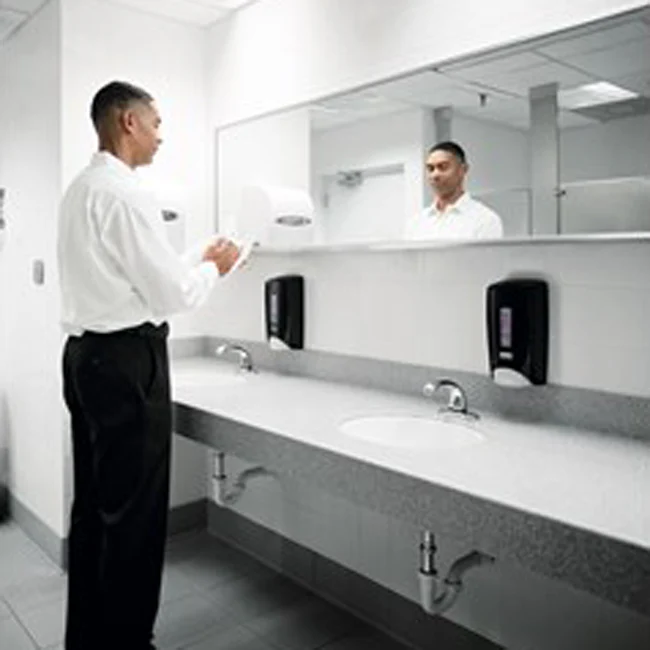Rubbermaid 3486592 Flex Wall Mount Manual Skin Care Dispenser for Foam or Liquid Hand Soap 1000/1300 ml - Black - Image 5