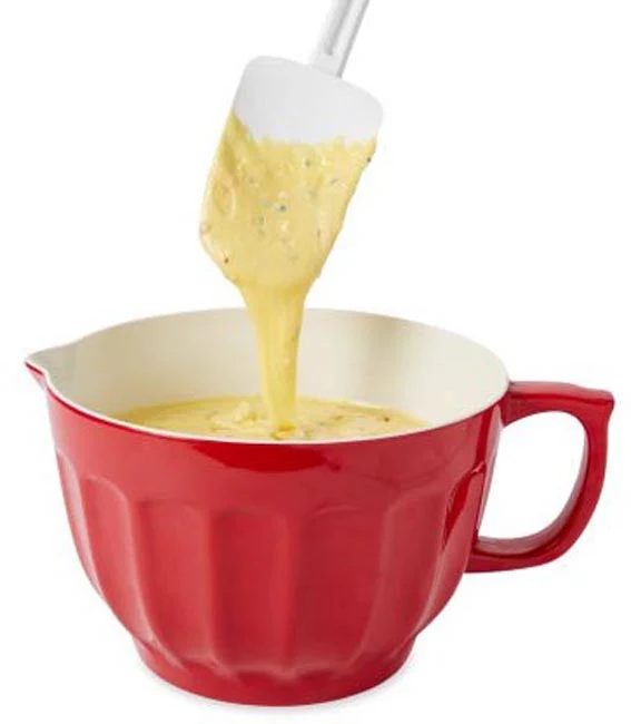 Rubbermaid FG193400WHT Cold Silicone Spoon-Shaped Spatula with White Poly Handle 13-1/2"OAL - Image 3