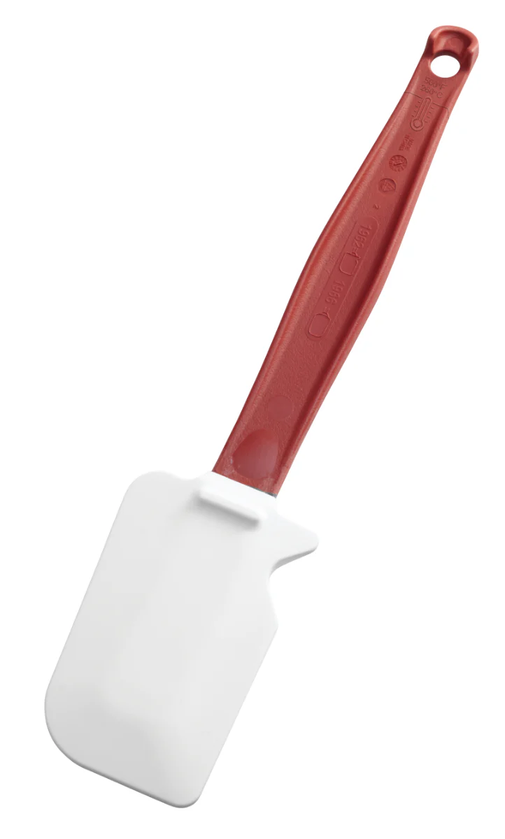 Rubbermaid FG1962000000 High-Heat Silicone Scraper / Spatula with Red Nylon Handle 9-1/2"OAL