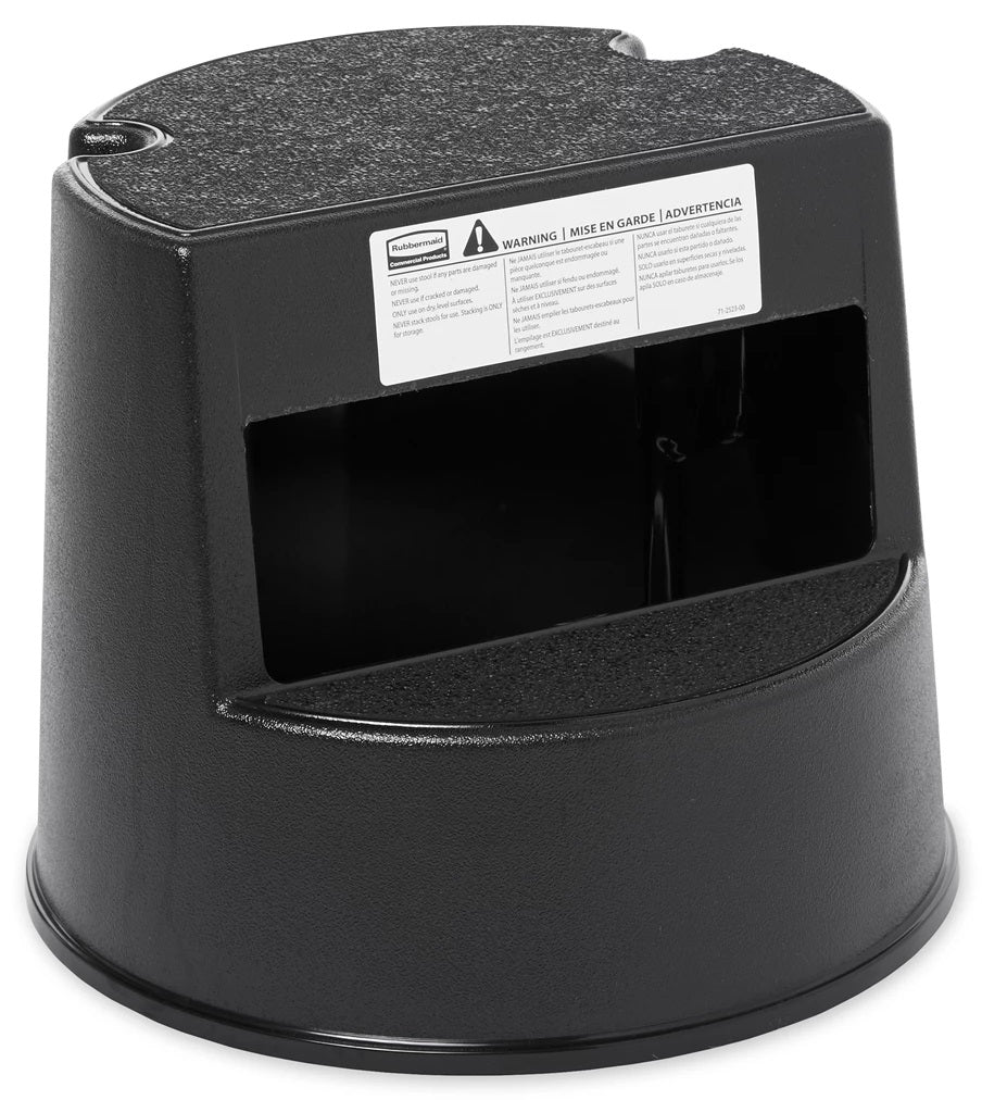 Rubbermaid FG252300BLA Plastic 2-Step Stepstool - 350 lb. Capacity -  Black - Image 4