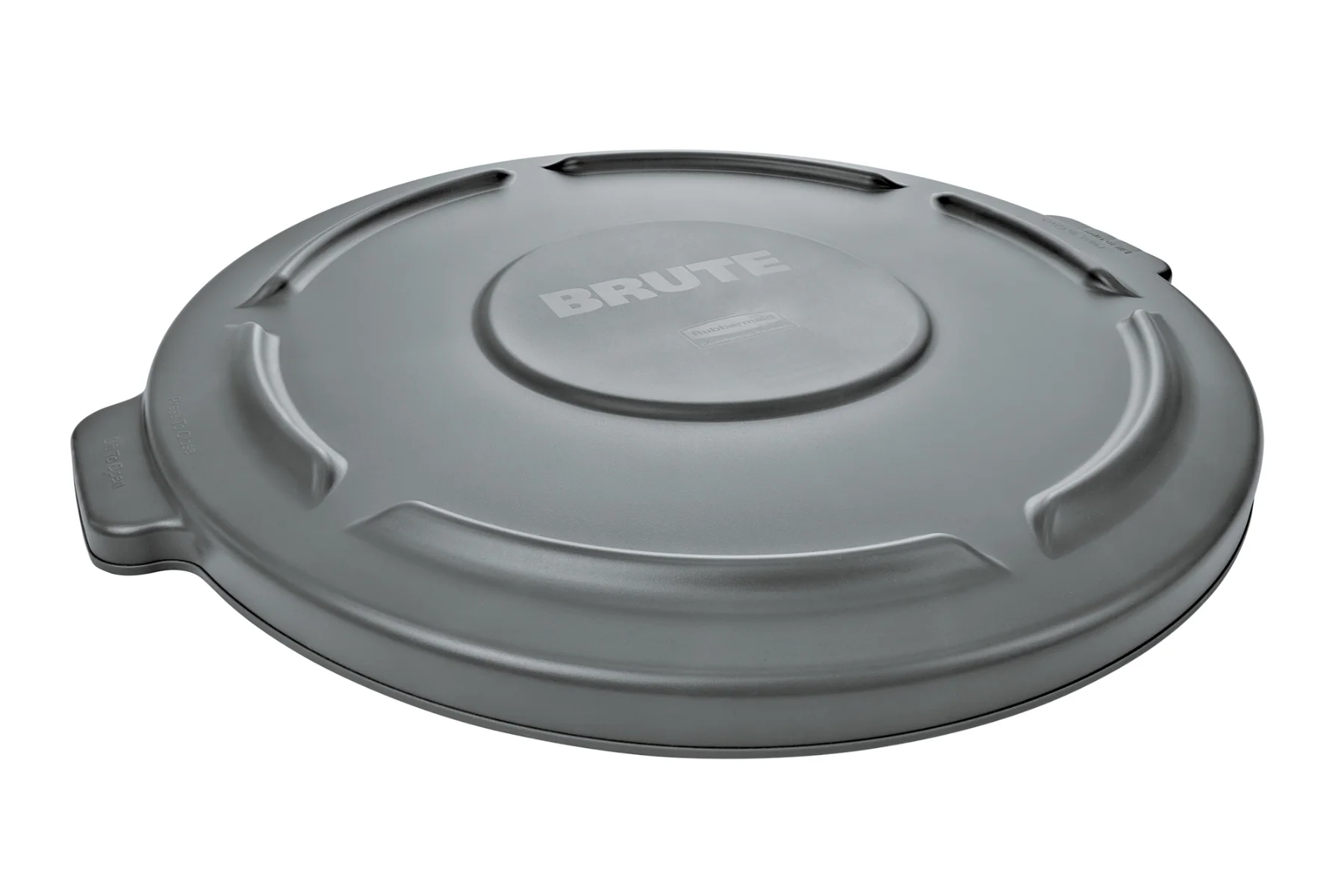 Rubbermaid FG260900GRAY BRUTE Self-Draining Round Flat Lid for use with 10-Gallon Container - Gray