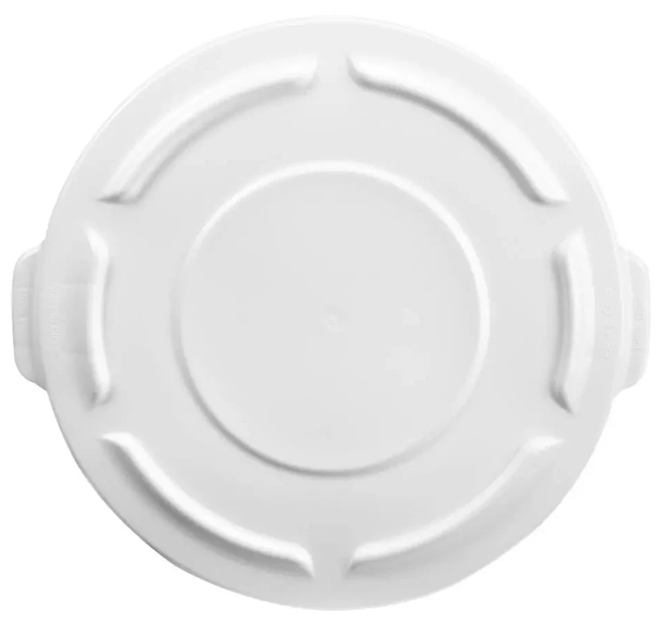 Rubbermaid FG260900WHT BRUTE Self-Draining Round Flat Lid for use with 10-Gallon Container - White - Image 5