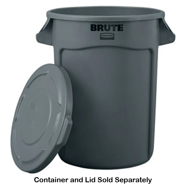 Rubbermaid FG261960GRAY BRUTE Self-Draining Round Flat Lid for use with 20-Gallon Container - Gray - Image 5