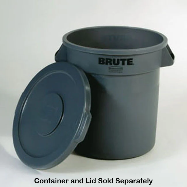 Rubbermaid FG263100GRAY BRUTE Self-Draining Round Flat Lid for use with 32-Gallon Container - Gray - Image 3