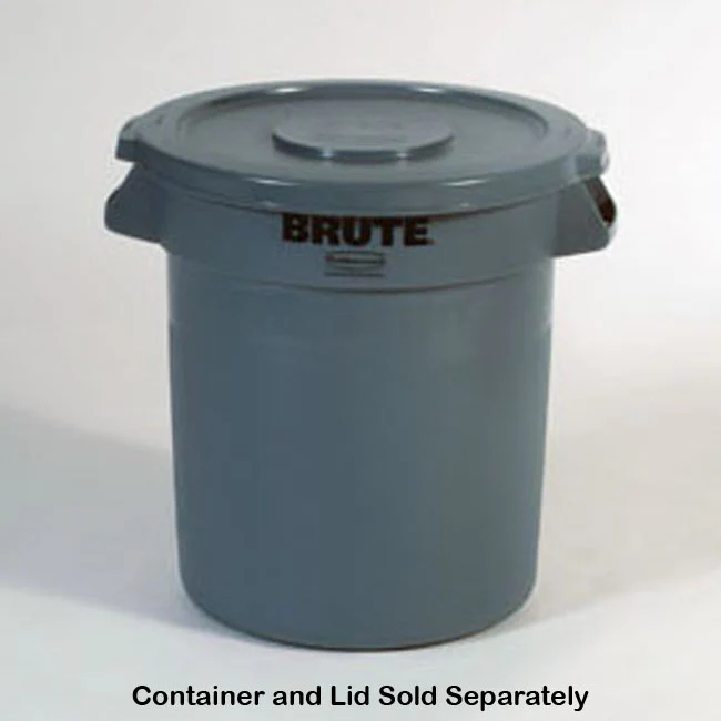 Rubbermaid FG263100GRAY BRUTE Self-Draining Round Flat Lid for use with 32-Gallon Container - Gray - Image 4