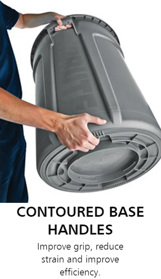 Rubbermaid FG263200RED Vented BRUTE Round Container 32 Gal. - Red - Image 7