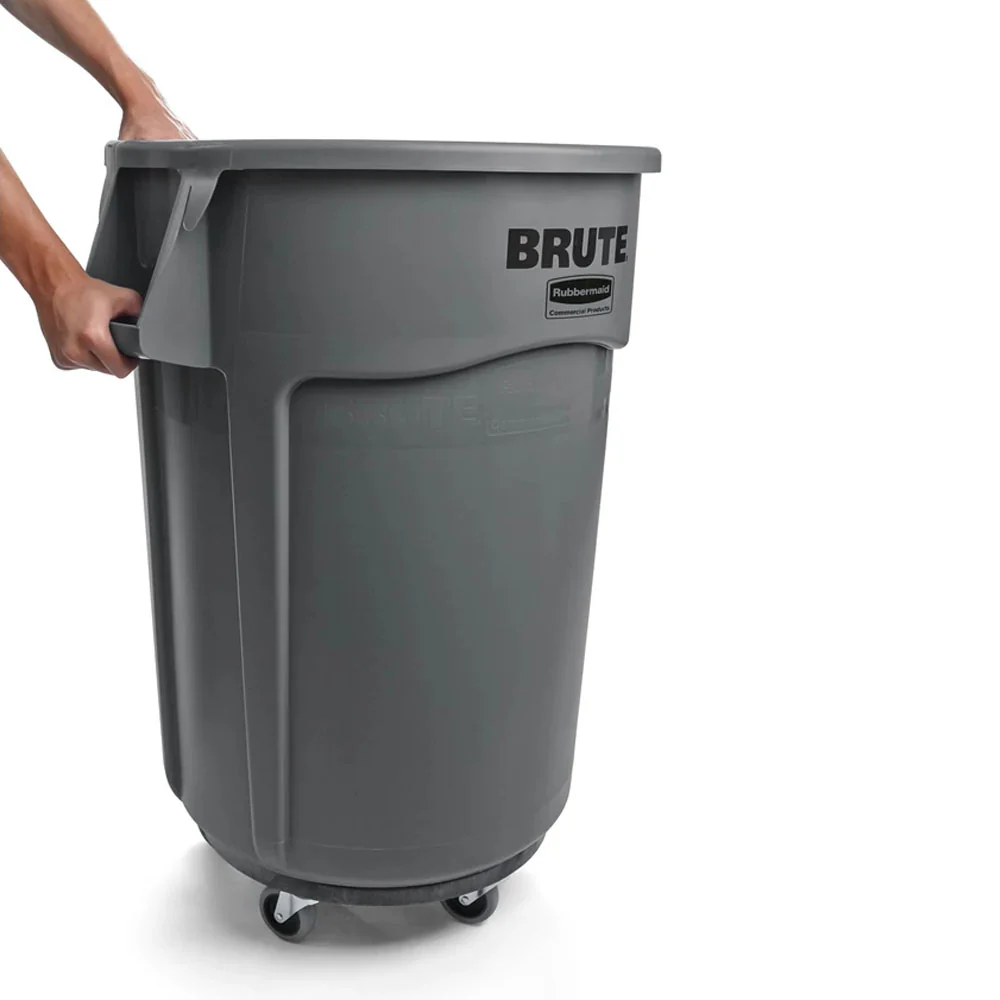 Rubbermaid FG264000BLA BRUTE Round Plastic Utility / Trash Can Dolly - for 2620, 2632, 2643, 2655 Containers - 250 lb. Capacity - Image 12
