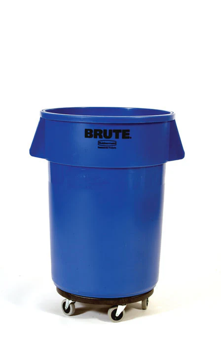 Rubbermaid FG264000BLA BRUTE Round Plastic Utility / Trash Can Dolly - for 2620, 2632, 2643, 2655 Containers - 250 lb. Capacity - Image 4