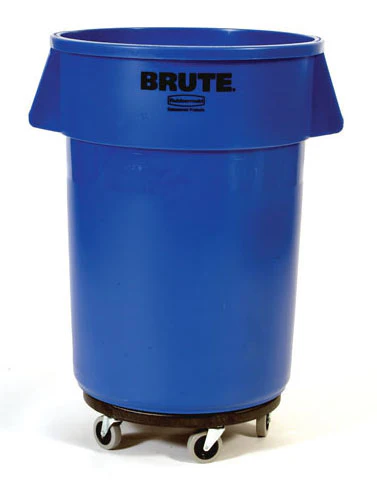 Rubbermaid FG264000BLA BRUTE Round Plastic Utility / Trash Can Dolly - for 2620, 2632, 2643, 2655 Containers - 250 lb. Capacity - Image 6