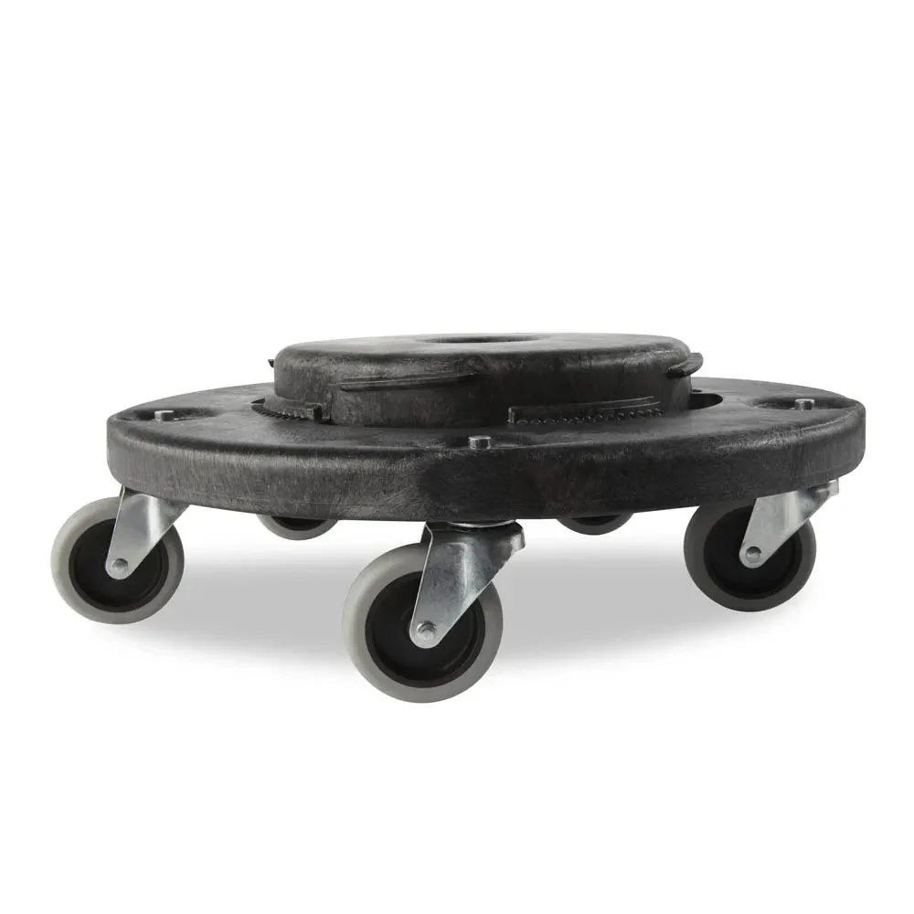 Rubbermaid FG264000BLA BRUTE Round Plastic Utility / Trash Can Dolly - for 2620, 2632, 2643, 2655 Containers - 250 lb. Capacity - Image 8