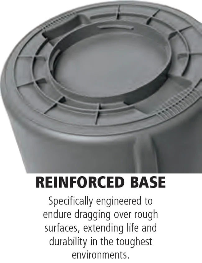 Rubbermaid FG264360BLUE Vented BRUTE Round Container 44 Gal. - Blue - Image 3