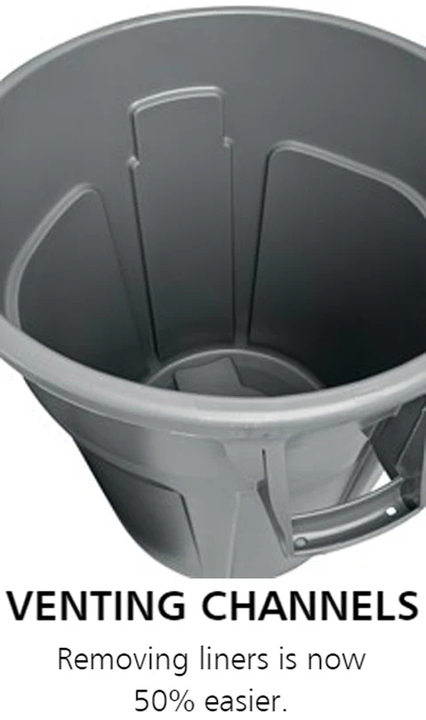 Rubbermaid FG264360BLUE Vented BRUTE Round Container 44 Gal. - Blue - Image 9