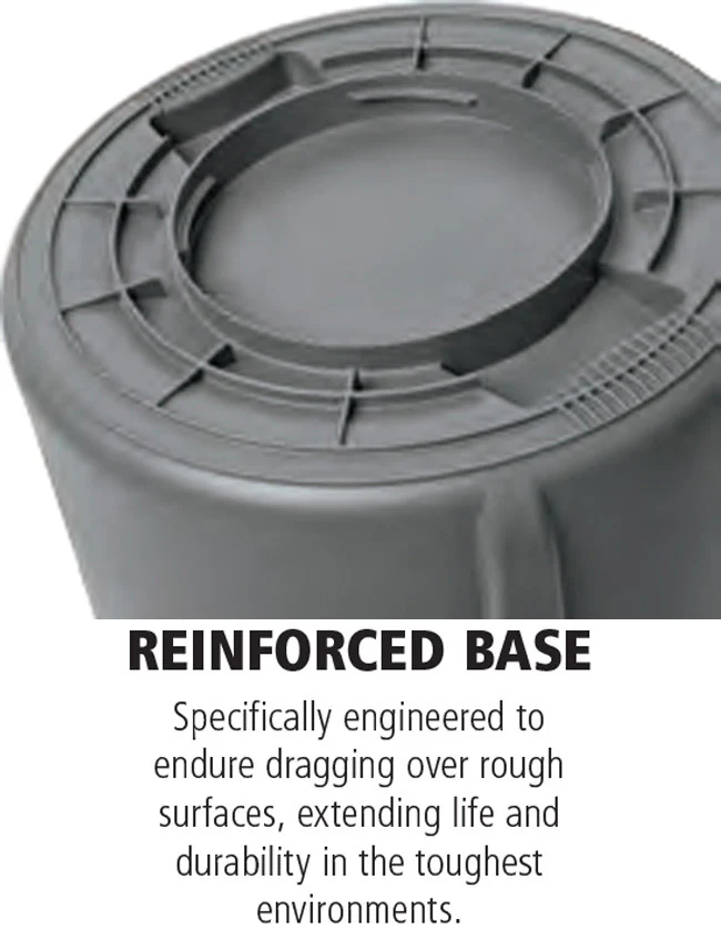 Rubbermaid FG264360RED Vented BRUTE Round Container 44 Gal. - Red - Image 4