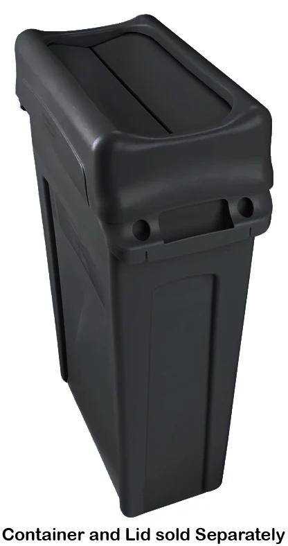 Rubbermaid FG267360BLA Slim Jim Swing-Top Container Lid - Black - Image 4