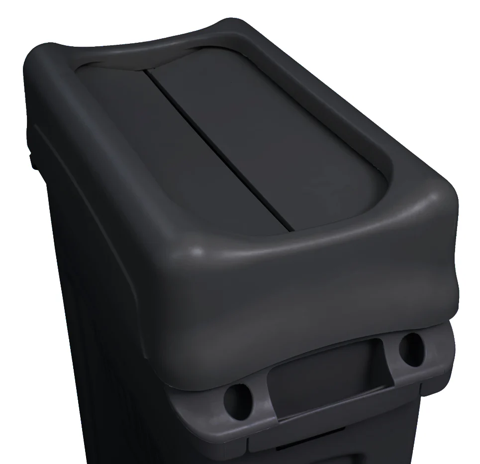 Rubbermaid FG267360BLA Slim Jim Swing-Top Container Lid - Black - Image 5