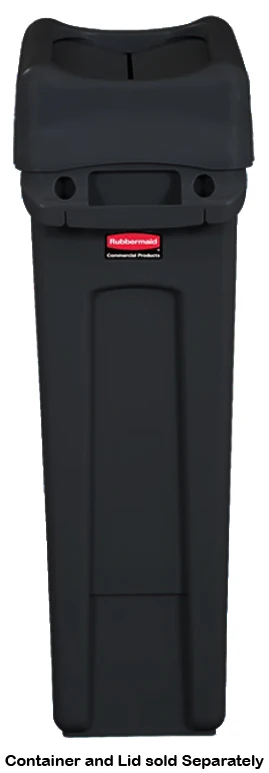 Rubbermaid FG267360BLA Slim Jim Swing-Top Container Lid - Black - Image 7