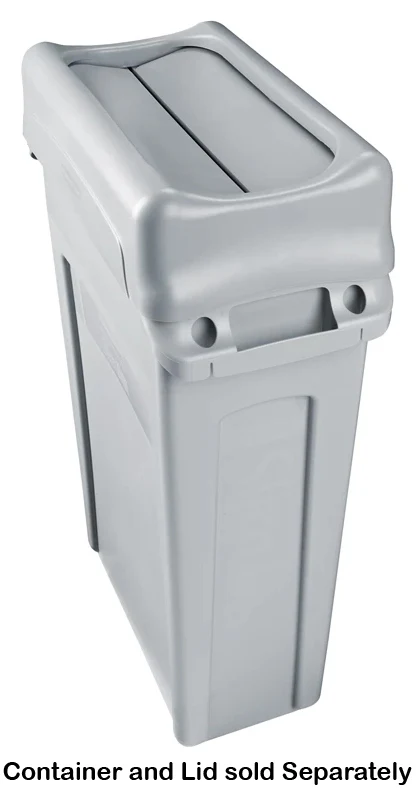 Rubbermaid FG267360GRAY Slim Jim Swing-Top Container Lid - Gray - Image 4