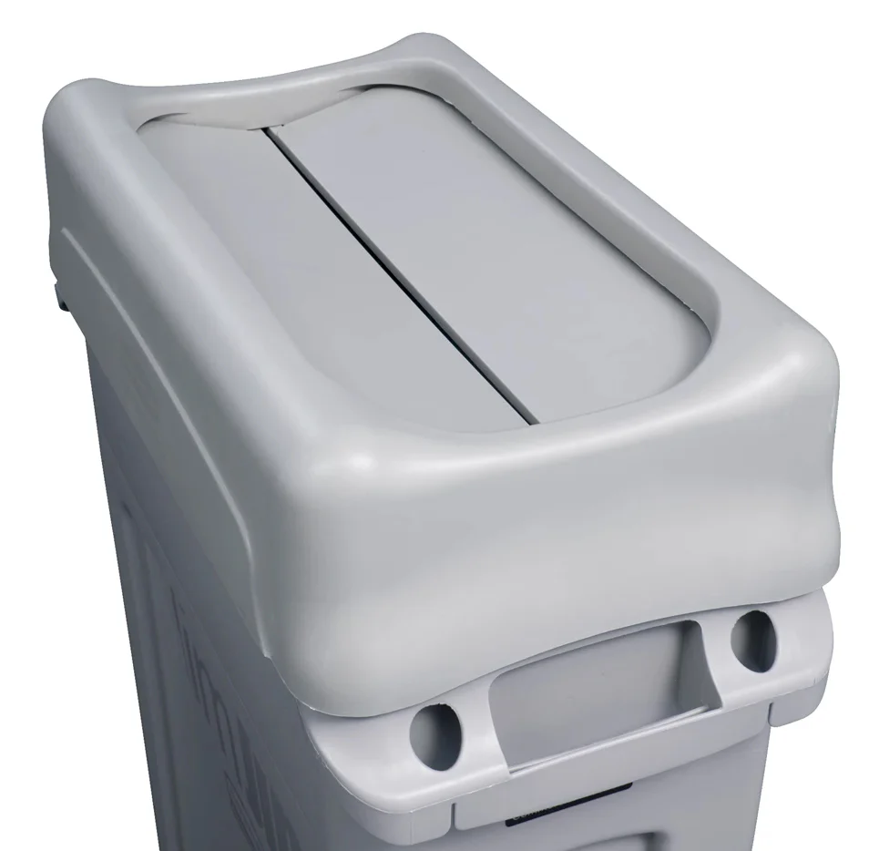 Rubbermaid FG267360GRAY Slim Jim Swing-Top Container Lid - Gray - Image 5