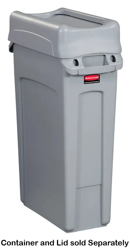 Rubbermaid FG267360GRAY Slim Jim Swing-Top Container Lid - Gray - Image 6