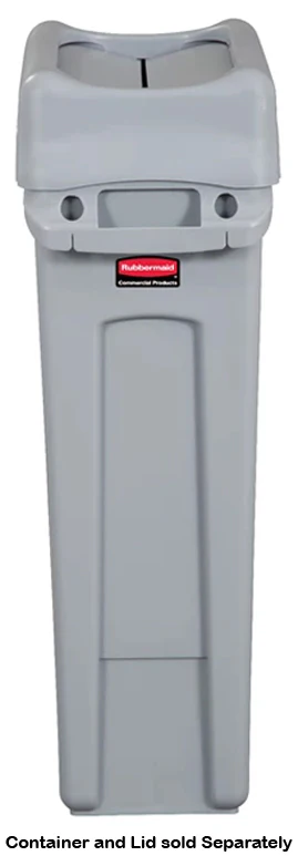 Rubbermaid FG267360GRAY Slim Jim Swing-Top Container Lid - Gray - Image 7