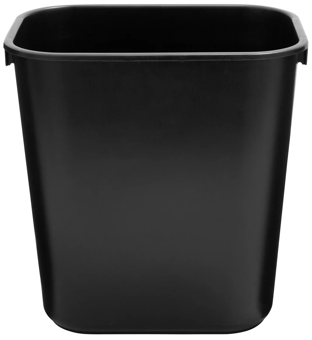 Rubbermaid FG295500BLA Small Rectangular Wastebasket / Trash Can 13 Qt. (3-1/4 Gal.) - Black - Image 2