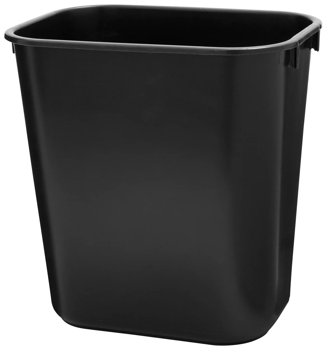 Rubbermaid FG295500BLA Small Rectangular Wastebasket / Trash Can 13 Qt. (3-1/4 Gal.) - Black - Image 3