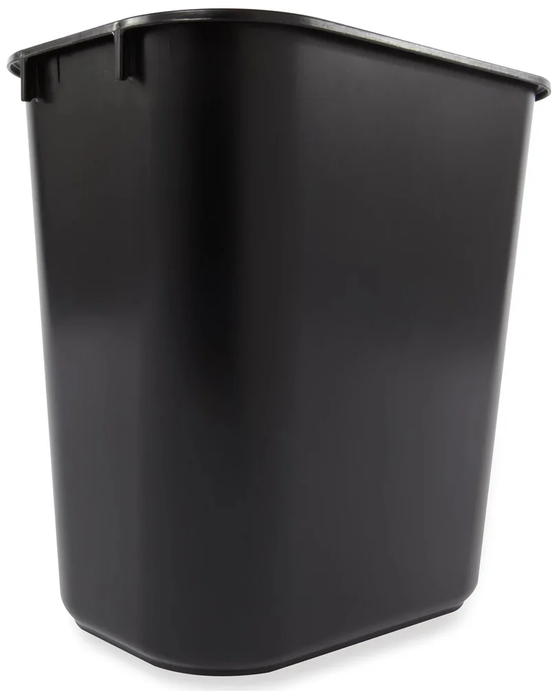 Rubbermaid FG295500BLA Small Rectangular Wastebasket / Trash Can 13 Qt. (3-1/4 Gal.) - Black - Image 4