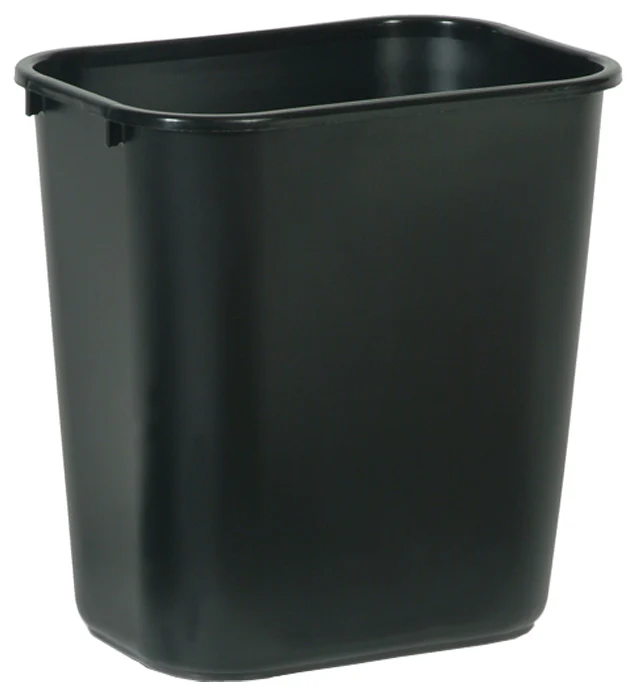 Rubbermaid FG295600BLA Medium Rectangular Wastebasket / Trash Can 28-1/8 Qt. - Black - Image 2
