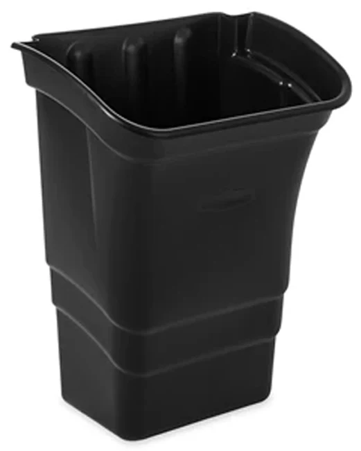Rubbermaid FG335388BLA Utility / Service / Bus Cart Refuse Bin 8 gal. - Black - Image 3