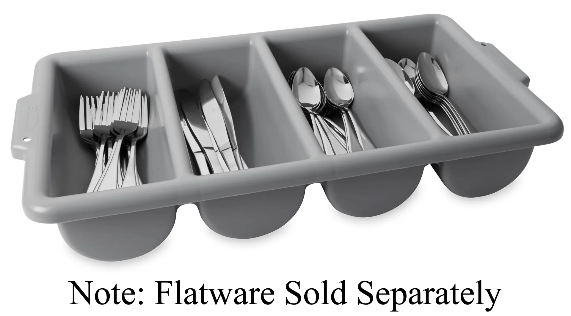 Rubbermaid FG336200GRAY Plastic 4-Compartment Cutlery Bin - Gray - Image 3