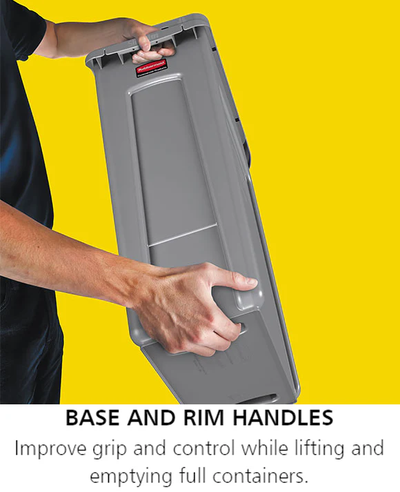 Rubbermaid FG354060BEIG Vented Slim Jim Rectangular Waste Container / Trash Can 23 Gal. - Beige - Image 7