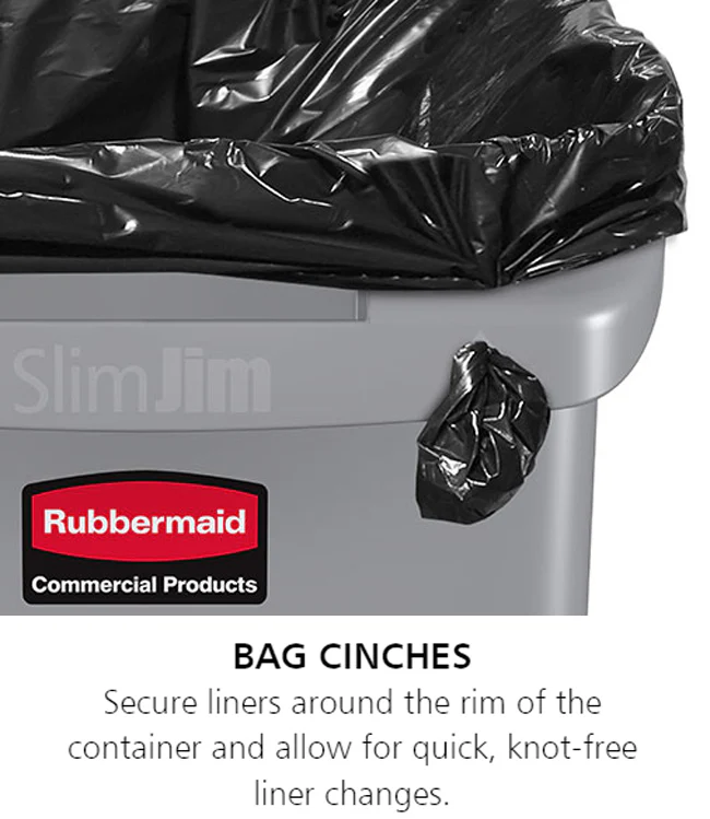 Rubbermaid FG354060GRAY Vented Slim Jim Rectangular Waste Container / Trash Can 23 Gal. - Gray - Image 7