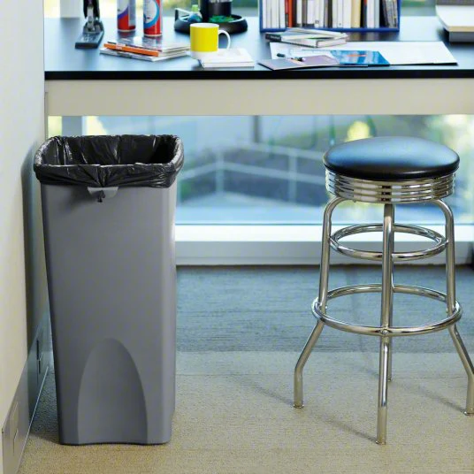 Rubbermaid FG356988BEIG Untouchable Square Container 23 Gal - Gray - Image 2