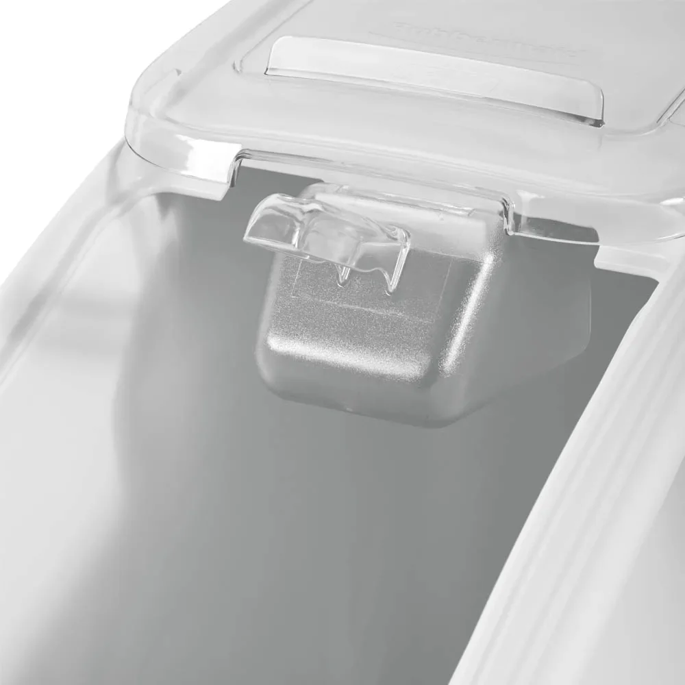 Rubbermaid FG360288WHT ProSave Mobile Slant Front Ingredient Bin with Sliding Hinged Lid & 32 oz Scoop - 500 cup/cap - Image 6