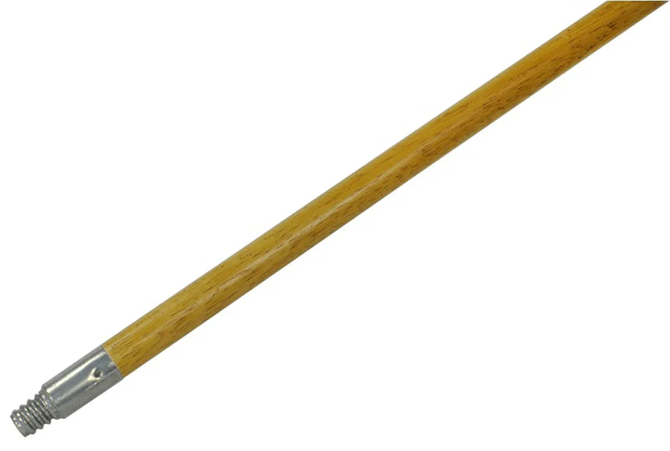 Rubbermaid FG636400LAC Metal Tip Threaded Wood Broom Handle 60" - Natural Lacquered - Image 3