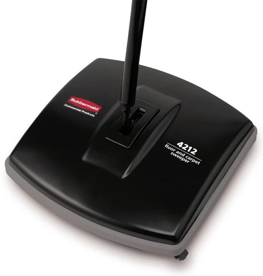 Rubbermaid FG421288BLA Executive Series Single-Action Mechanical Floor/Carpet Sweeper 6-1/2" - Black - Image 2